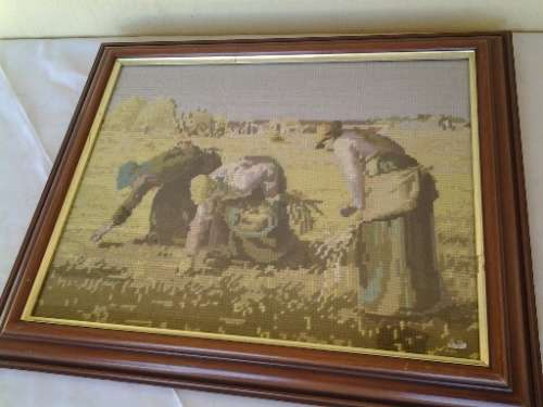 nice framed behind glass filed works tapestry