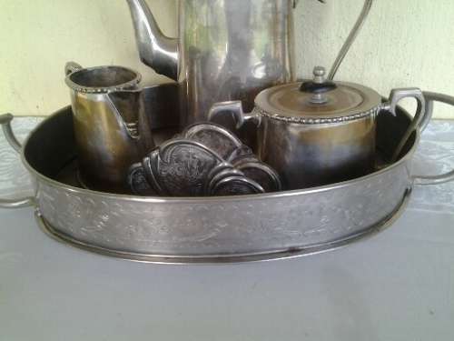 collectable silver plated tea set with tray