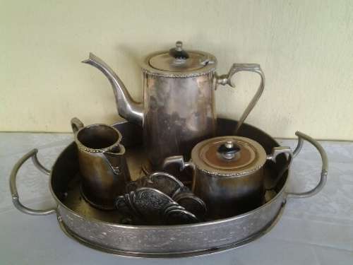collectable silver plated tea set with tray