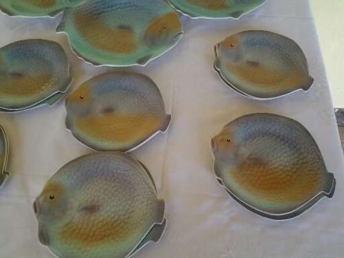 stunning fish porcelain set of serving dishes and side plates