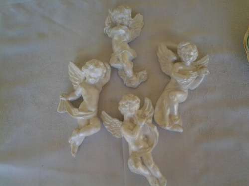 a lot of modern plaster of paris angle cherub ornaments
