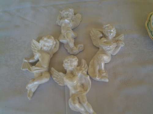 a lot of modern plaster of paris angle cherub ornaments