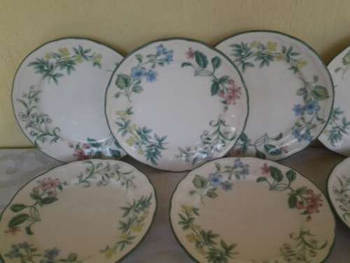 a lot of ten stunning botanical scene porcelain side plates