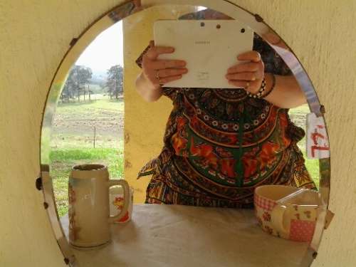 vintage round beveled edge wall mirror please read the listing