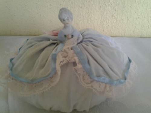 stunning vintage ladies porcelain head pin cushion