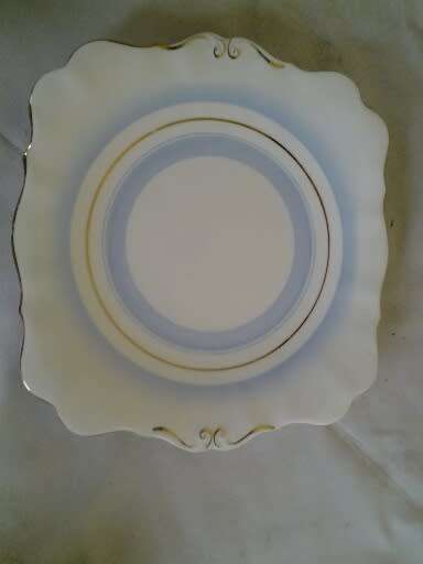 stunning blue and white bell china porcelain cake plate