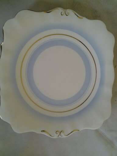 stunning blue and white bell china porcelain cake plate