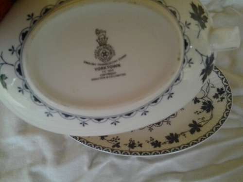 stunning blue and white Royal doulton york town gravy boat
