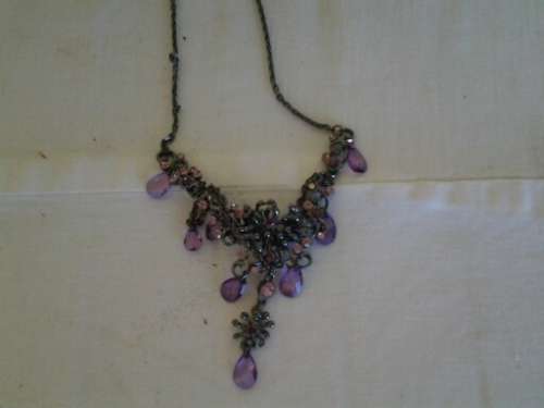 pretty metal necklace with purple