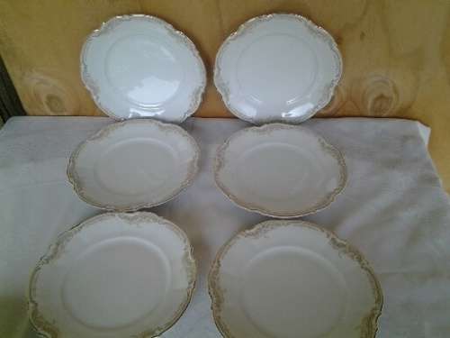 Stunning lot of six vintage porcelain Hutschen Reuther side plates