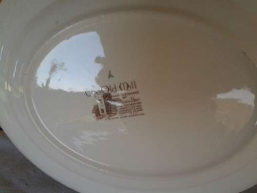 A stunning vintage porcelain oval serving platter by Johnson brothers the old milll