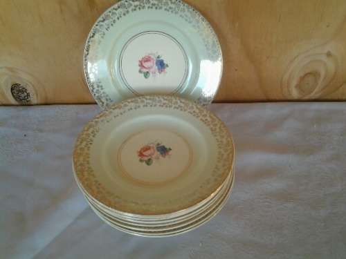 A stunning lot of pastel green with floarl pattern vintage Burleigh side plates