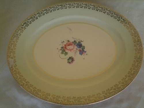 stunning pastel green vintage Burleigh wear porcelain oval platter