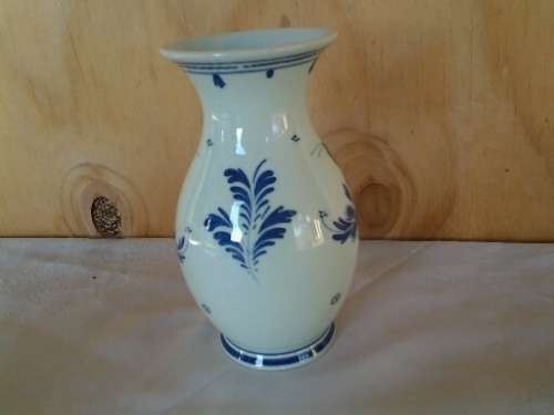 medium sized vintage delft porcelain wind mill scene vase