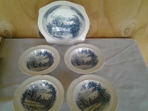 Stunning vintage blue and white johnson brothers haddon hall porcelain pudding set