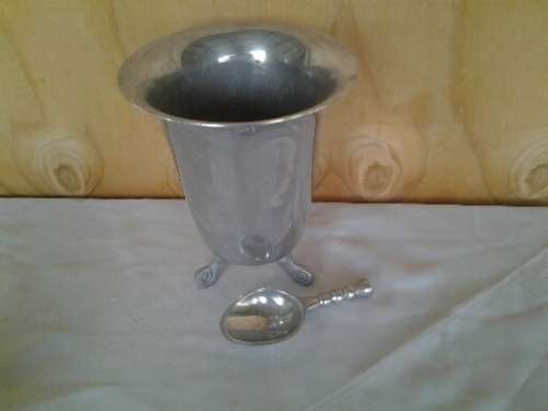 A stunning Aluminum "Carol boyes" styled ice bucket and scoop