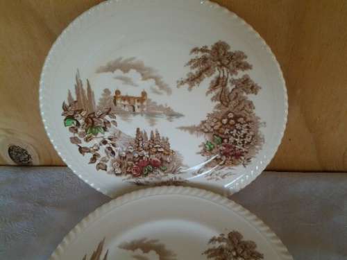 A lot of five vintage Johnson brothers castle on the lake +- 24 cm plates