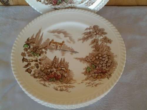 A lot of five vintage Johnson brothers castle on the lake +- 24 cm plates