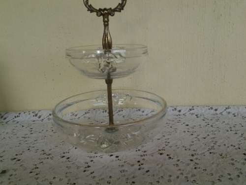 vintage glass biscuit or sweet stand