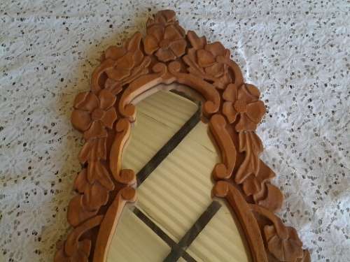 stunning wooden craved floral design wall mirror