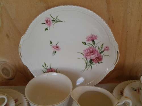 stunning pink floral pattern partial  porcelain Johnson brothers tea set