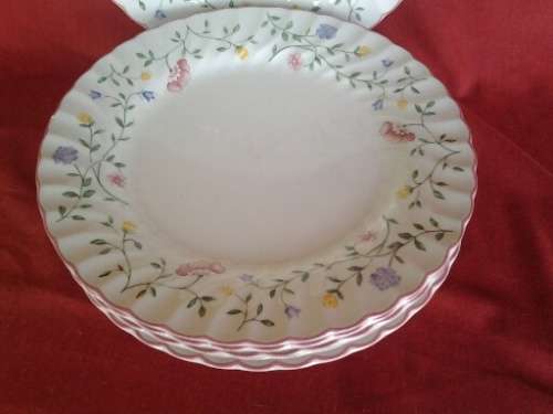 A set of six pretty porcelain summer chintz pattern Johnson brothers dinner plates
