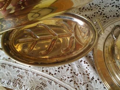 three assorted vintage sliver plated veggie dishes holders with lids