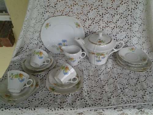 Vintage Part leaf pattern Checkslovia tea set **SALE NOW ON