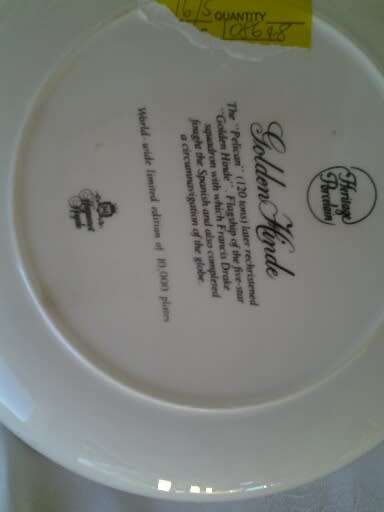 three  nice Heritage  collectable porcelain ship scene display wall plates
