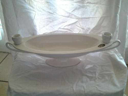 A vintage plain white porcelain Beswick ware candle holder