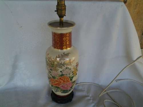 A stunning Imari style floral porcelain lamp base