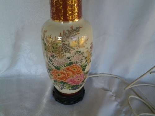 A stunning Imari style floral porcelain lamp base