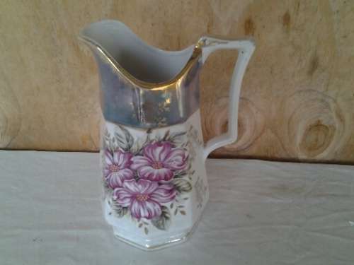 pretty luster style floral scene porcelain jug