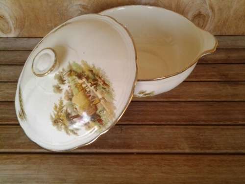 vintage hayride pattern Alfred mekain  veggie dish and lid