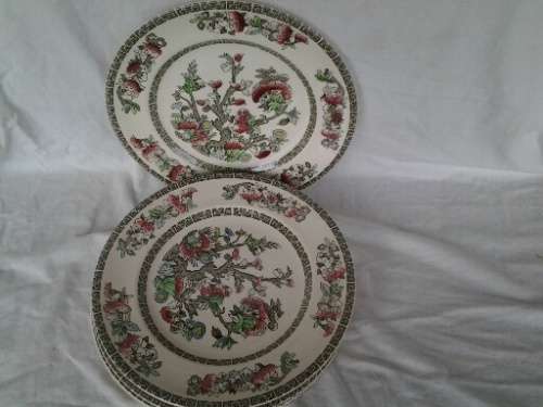 six vintage Johnson brothers Indian tree pattern bread plates