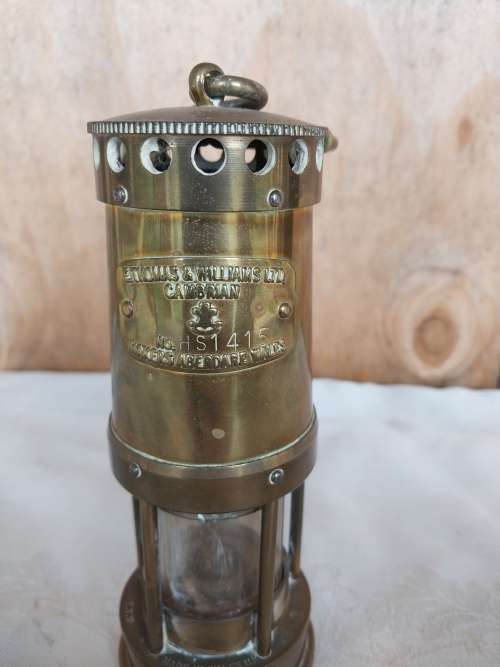 Vintage brass mining lamp