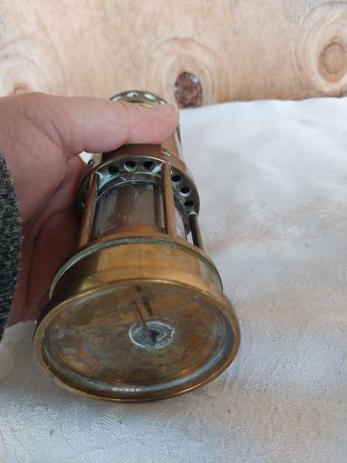 Vintage brass mining lamp