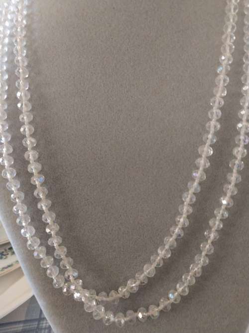 Long stunning crystal beaded necklace