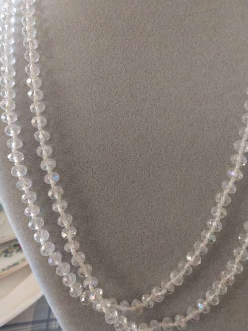 Long stunning crystal beaded necklace