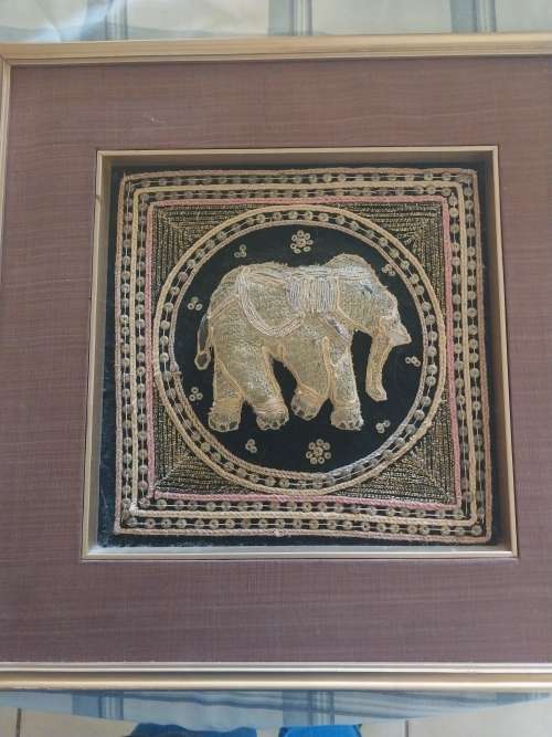 Not framed oriental elephant scene tapestries