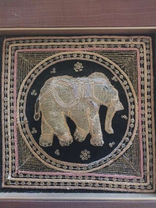 Not framed oriental elephant scene tapestries