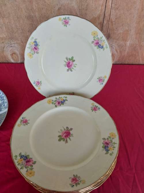 A set of six Alfred meakin floarl porcelain dinner plates