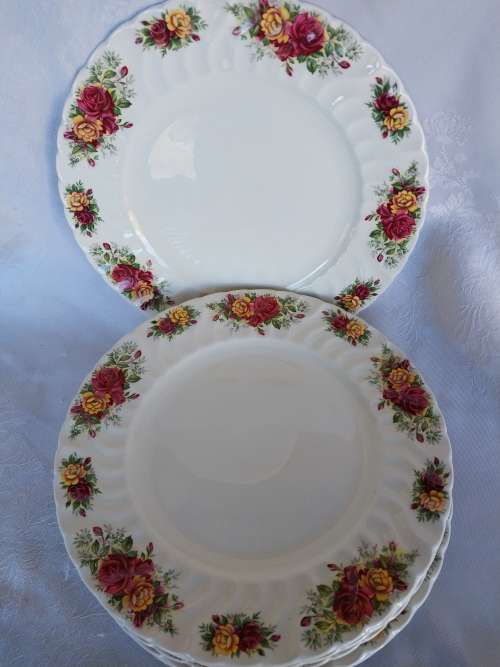 Set of five Ashley floarl dinner plates