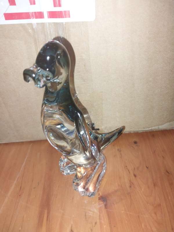 Glass duck ornament