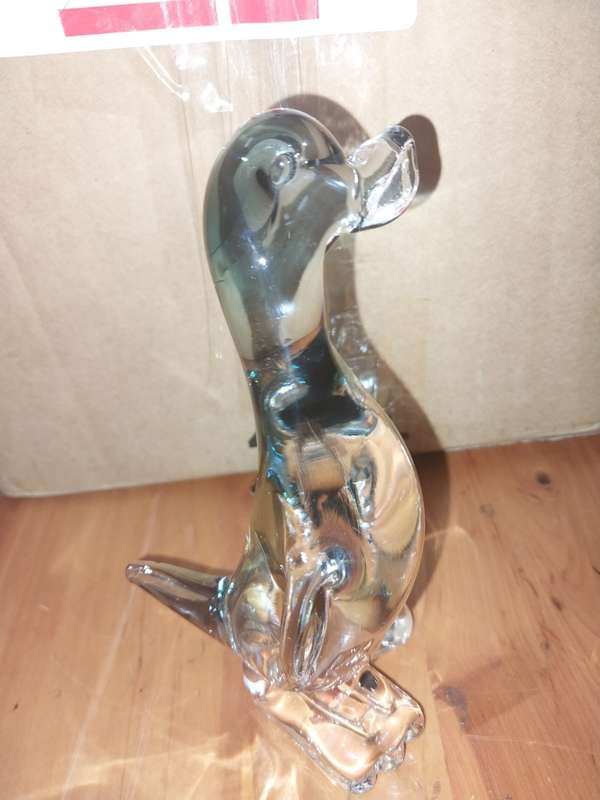 Glass duck ornament