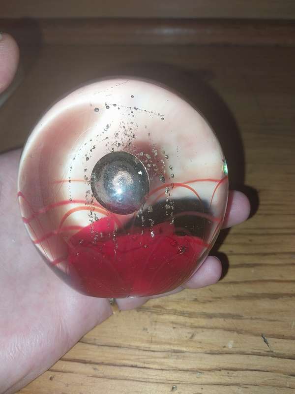 Red glass paper weight