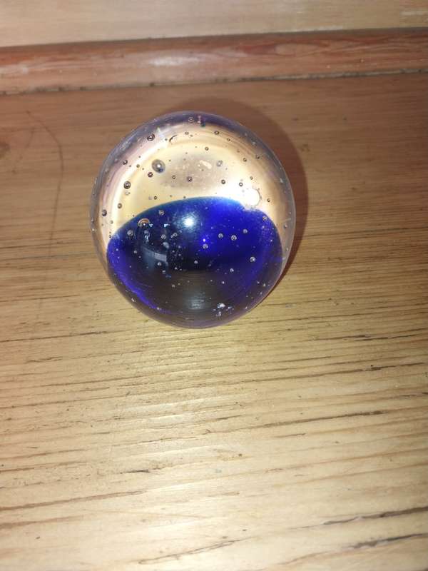 Blue glass paper weight
