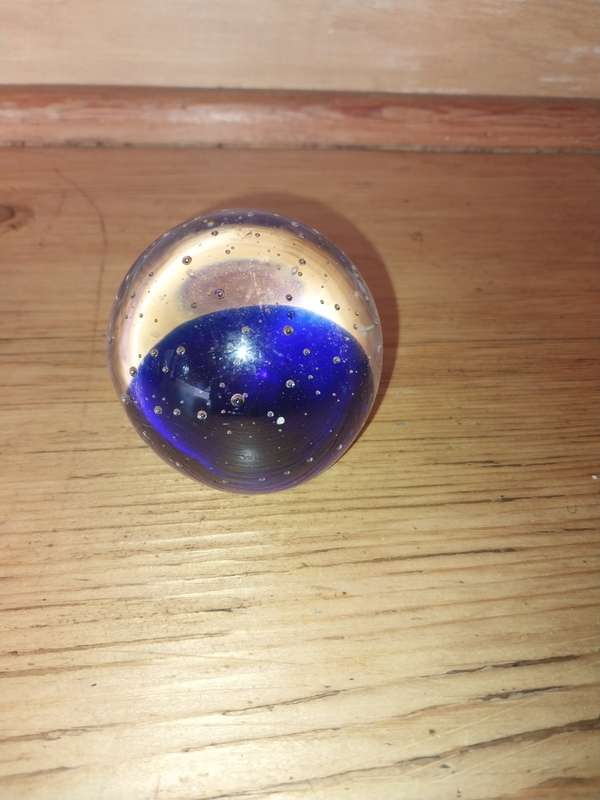 Blue glass paper weight