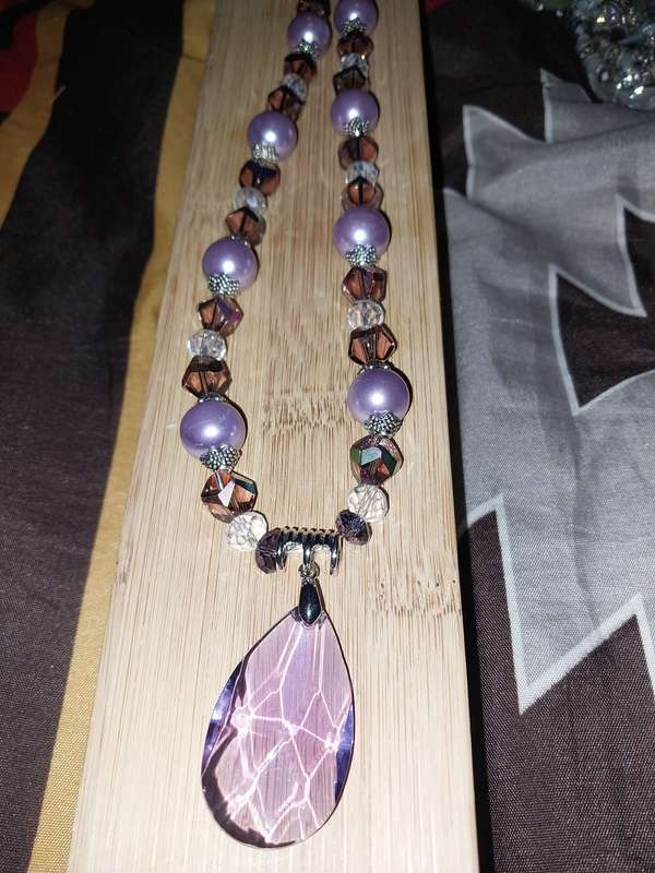 Purple beaded pretty necklace