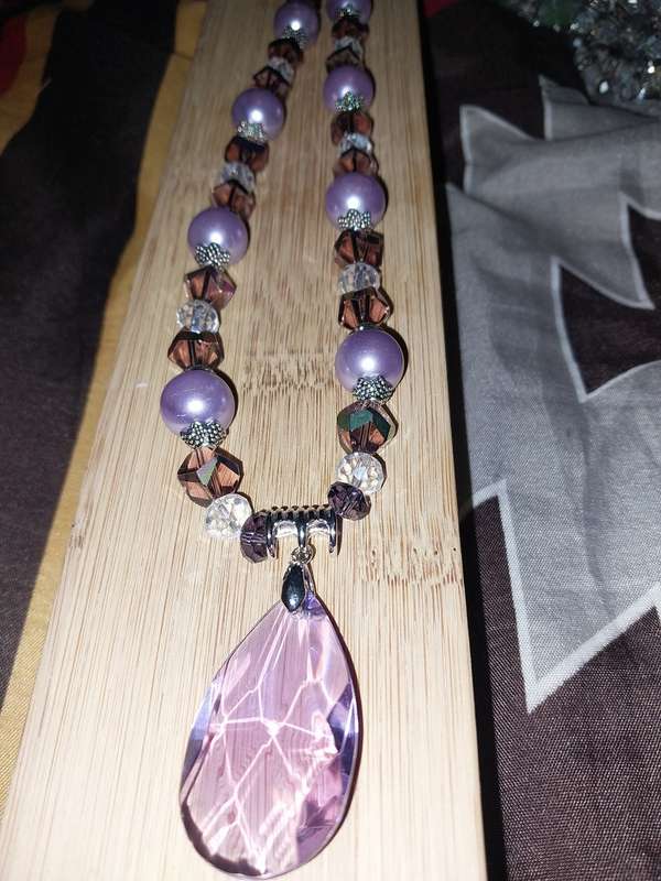 Purple beaded pretty necklace